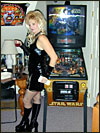 Robbin up in the game room........watch that Star Wars machine girl!!