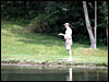 Fat Ass casting for bass at Mr. John's pond.....;)